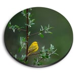 Round MDF Magnets - Little Yellow Bird Tree Rain Nature #45583