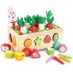 KMTJT Montessori 2 Ans | Jouet Bebe en Bois de 1 an | Jeu de Tri Montessori Puzzle en Bois Récolte de Carottes | Paques Cadeau de Jouets Apprentissage pour Les Enfants en Bas Âge de 2 3 Ans