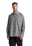 G-STAR RAW Men's Unisex Boxy Fit Shirt Overshirts, Multicolour (rinsed deck stripe D23007-D322-D850), XL