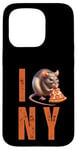 Coque pour iPhone 15 Pro Funny NY City Rat Mangeant Pizza Pepperoni