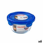 Pyrex Cook &amp; go lufttät matlåda 15,5 x 15,5 x 8,5 cm Blått 700 ml glas (6 enheter)