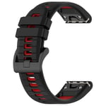 Silikone armbånd til Garmin Fenix ​​​​7 / Fenix ​​​​7 Pro 22mm - Sort/Rød