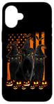 Coque pour iPhone 16 Plus Black Cat Witch Hat American Flag Funny Halloween Costume