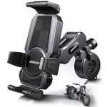 JOYROOM Support Telephone Moto Vélo en Métal, Porte Téléphone Moto avec Amortisseur de Vibrations pour Harley Moto/Vélo/Scooter/VTT, Compatible avec iPhone, Samsung et Tous Les Smartphones