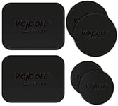 volport 6 Pack Metal Plate for Magnetic Car Phone Holder Mount, Round & Rectangle Magnet Metal Disc with 3M Self Adhesive Backing, Metal Stickers for Mobile Phone Smartphone Phone Case, Black