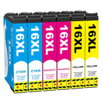 Skydo 16XL Ink Cartridges Colour Compatible for Epson 16 XL for Workforce WF-2750, WF-2630, WF-2760, WF-2010, WF-2510, WF-2520, WF-2660, WF-2540, WF-2650, WF-2530 Printer (2 Cyan, 2 Magenta, 2 Yellow)