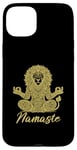 Coque pour iPhone 15 Plus Namaste Lion avec mandala amusant pour le yoga et la méditation