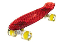 Ridge Blaze Mini Cruiser Skateboard Skate Transparent avec Roues Lumineuses LED: Planche a Roulettes complet