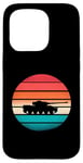 Coque pour iPhone 15 Pro Silhouette de réservoir de coucher de soleil vintage