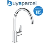 Grohe 31367 BauEdge Chrome Single Lever Kitchen Sink Mixer Tap Swivel High Spout