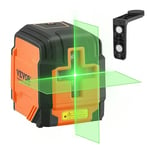 VEVOR Niveau Laser Vert 15 m Ligne Croisée Mode Autonivelant Manuel Longueur d'Onde Laser 520 nm ± 10 nm Laser de Construction ± 0,28 cm à 10 m 5 h de Travail Continu avec Batterie Support Chargeurs