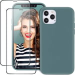 Compatible Avec Iphone 12 Mini - Coque De Protection En Verre Blindé - Transparent - Silicone Liquide À 360 ° - Résistant Aux Chocs Et Aux Rayures - Ultra Fine - Pour Iphone 12 Mini Cover