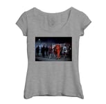 T-Shirt Femme Col Echancré Michael Jackson Thriller Chanteur Pop Star Celebrite