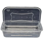 SATCO PLASTIC CONTAINERS TUBS CLEAR + LIDS FOOD SAFE TAKEAWAY 500ml - 50pk