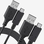 2Pack 1M USB C Charger Cable, USB to USB C Cable Fast Charging Compatible for iPhone 15, Samsung Galaxy S23 S22 S21 Note 10 9 8, Huawei, Google Pixel, Sony Xperia-Black