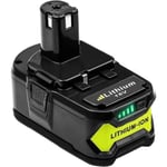 18V 6,0Ah Li-ION Ersättningsbatteri Ryobi One+ RB18L40 RB18L13 RB18L50 RB18L25 P108 P107 P122 P105 P102 P103 P104 Svart