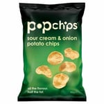 Popchips Sour Cream & Onion Popped Potato Crisps 85g