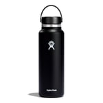 HYDRO FLASK - Water Bottle 1180 ml (40 oz) - Vacuum Insulated Stainless Steel Water Bottle with Leak Proof Flex Cap and Powder Coat - BPA-Free - Wide Mouth - Black