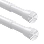 Tension Rod 68-100cm 2Pack Extendable Curtain Poles No Drilling White Spring Rods Net Curtain Rod Adjustable Shower Curtain Pole Tension Rod for Curtains,Clothes,Window