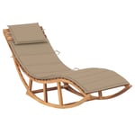 Transat Chaise Longue Bain De Soleil Lit De Jardin Terrasse Meuble D'extérieur 180 Cm À Bascule Avec Coussin Bois De Teck Solide Helloshop26 02_0012953