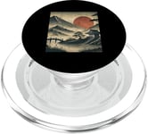 Village japonais vintage jardin vue montagne paysage soleil PopSockets PopGrip pour MagSafe