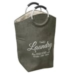 5five - Laundry Basket made of Velour "Trio" Khaki Green