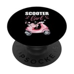 Cute Scooter Girl Art For Women Kids Scooter Life Lover PopSockets Adhesive PopGrip