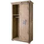 Massivmoebel24 - Armoire 100x60 Manguier laqué blanchi railway 316 - beige