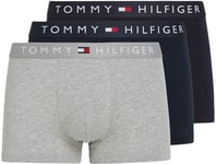 Tommy Hilfiger Homme Boxer Lot de 3 Slip Sous-Vêtement, Multicolore (Des Sky/Grey Htr/Des Sky), XL