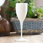 Set of 6 White Polycarbonate 17cl Champagne Flutes Wine Prosecco Wedding Glasses