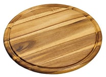 KESPER 28444 Lot de 1 assiettes en bois d'acacia pour viande, Ø 30 cm, certifié FSC, convient également comme plateau à pizza ou planche à découper