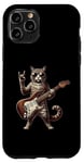 Coque pour iPhone 11 Pro Retro Cat Rock Music Men Kids Women Funny Kitten Cat Rock