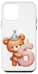 Coque pour iPhone 12 mini Ours en peluche marron pour 6ème anniversaire