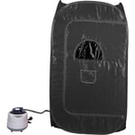 Sauna à Vapeur, Portable Home Sauna Infrarouge Spa Tente 8080135cm avec petite chaise pliante，2L steamer-noir