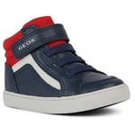 Geox Garçon Gisli Boy D Basket, Navy Red, 27 EU