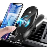 Jojobnj Wireless Car Charger,car phone holder,phone charger holder,10W 7.5W Qi Fast Charging Compatible with iPhone Xs/Xs Max/XR/X/8/8 Plus, Samsung Galaxy S10/S9/S8 and More -Black