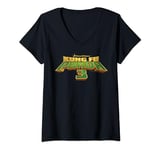 Kung Fu Panda 3 Gold And Green Movie Logo T-Shirt avec Col en V