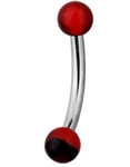 Magic Red and Black Stone - 1.2 x 8 mm Ögonbrynspiercing