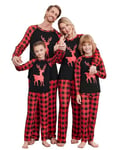 Ekouaer Plaid Ensemble de Pyjama Noël Famille Coton Pyjama de Noël à Manches Longues Vêtement de Nuit pour Fête Costume de Nuit pour Femme Homme Enfant Bébé Joyeux Christmas