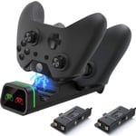 DOBE Station de Charge Xbox Chargeur Manette Xbox One avec 2 Batteries Rechargeables de 800mAh pour Contrôleur Xbox One