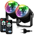 FIMEI Boule Disco 2 Pack, Lumière Soirée Lampe de Scène Éclairage de Discothèque Projecteur Effet Spot Stade Télécommande pour Fête, Soirée, Bar, Anniversaire, Club, DJ Disco, Cadeau, Enfants