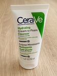 Cerave Hydrating Cream-to-Foam Cleanser 50ml Travel Size Sealed Normal/Dry Skin