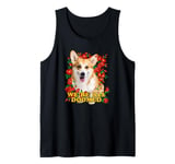 Trendy We're All Doomed Floral Corgi Poster Tank Top