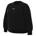 Nike Femme Nsw Phnx Flc Os Crew Plus Sweatshirt, Black/Sail, 5XL EU