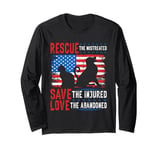 Rescue Save Love, Animal Rescue Dog Cat Lovers Long Sleeve T-Shirt