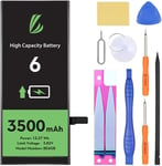 Batterie Pour Iphone 6, 3500mah Batterie Lithium Ion Haute Capacité Avec Outils De Réparation 2024