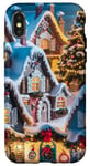 Coque pour iPhone X/XS Village Enneigé Hiver Neige Noël Modèle Flocons De Neige