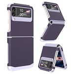 SQMCase Coque de protection intégrale conçue pour Galaxy Z Flip 3 avec protection de charnière, Samsung Flip 3 résistante aux chocs pour Z Flip 3 5G (2023) - Violet