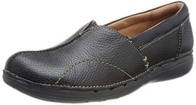 Clarks Femme Un Loop Stride Mocassins, Cuir Noir, 40 EU