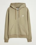 AMI Off White Heart Logo Full Zip Hoodie Beige